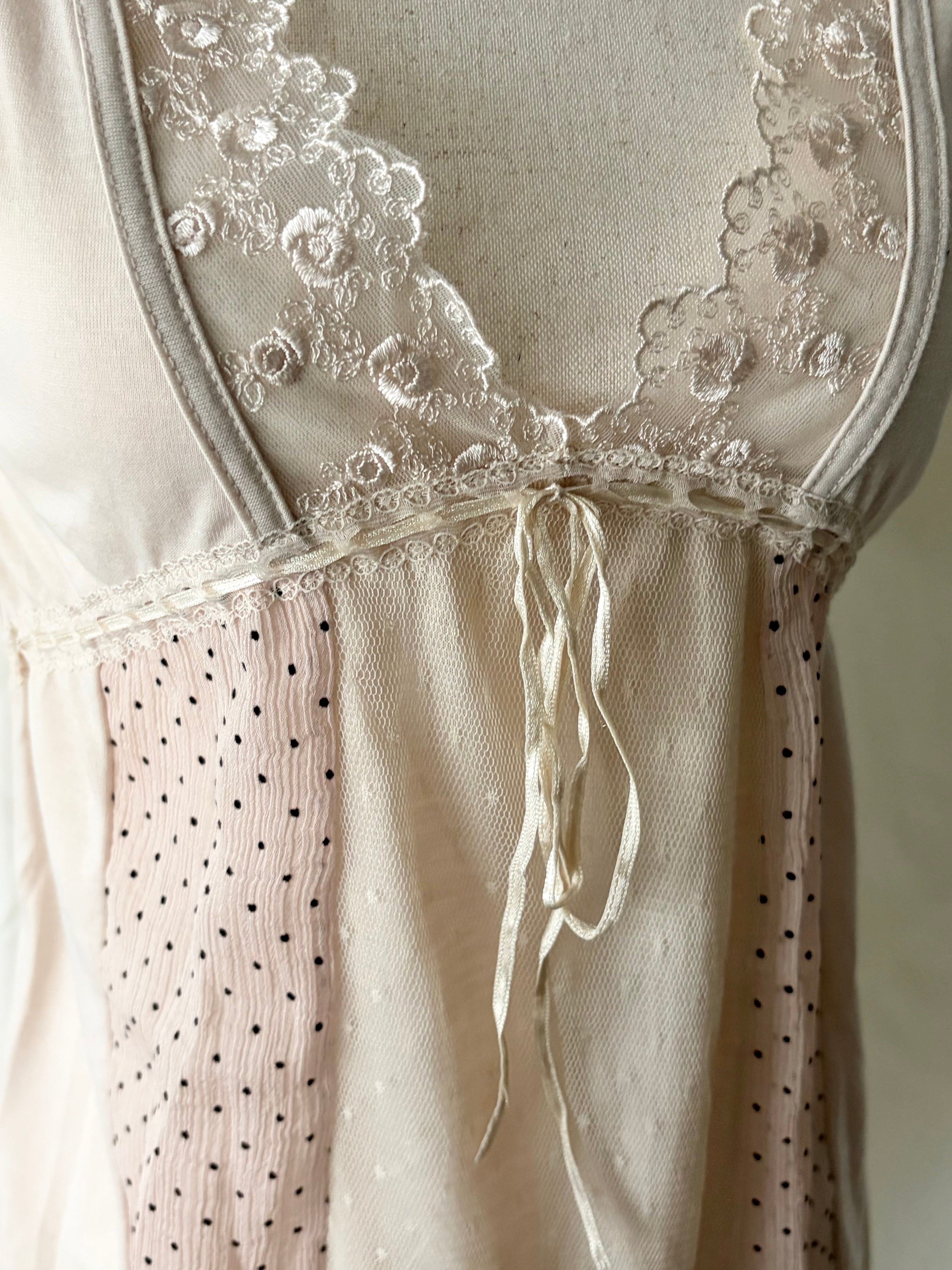 Vintage lace polka dot top