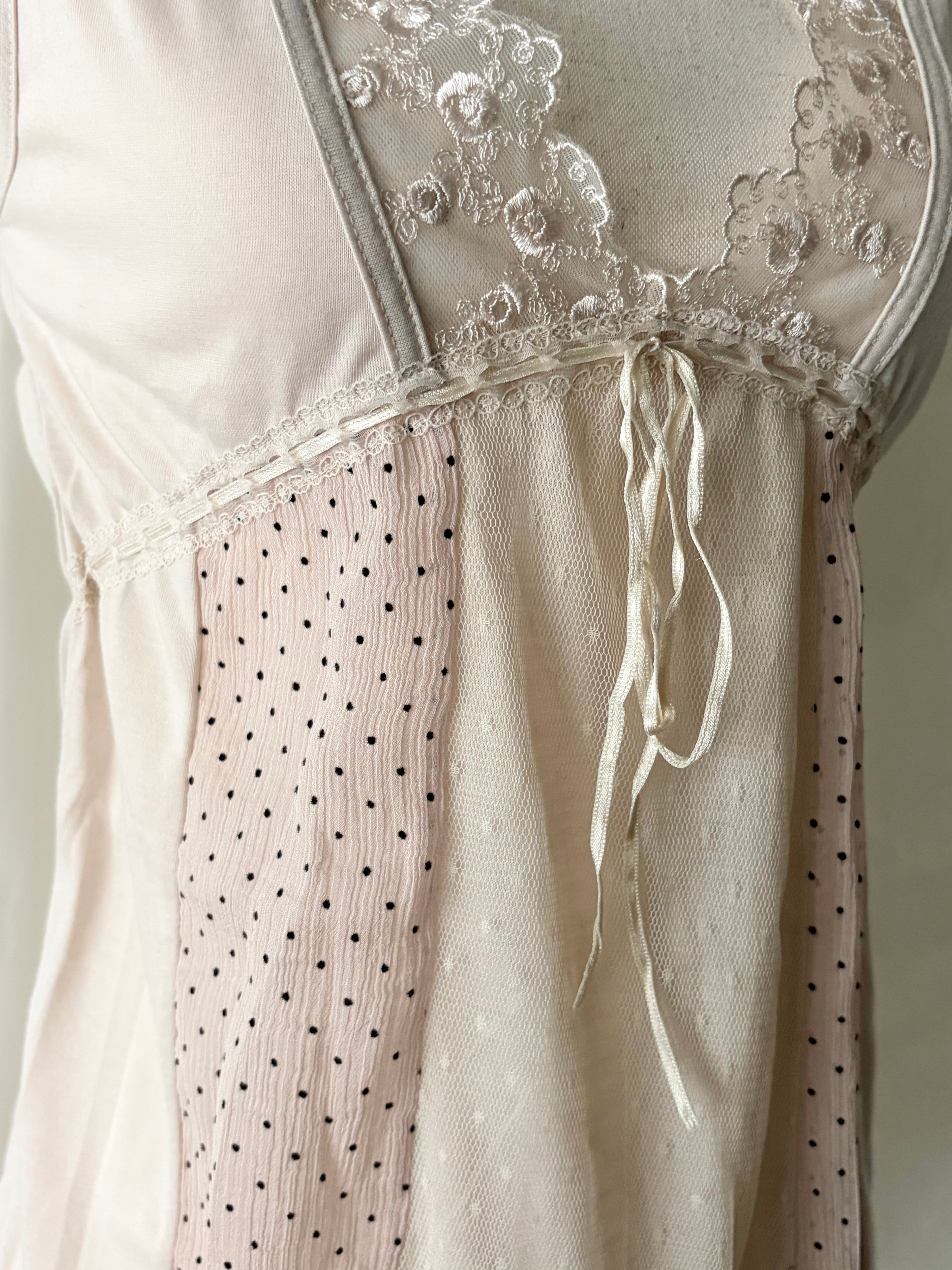 Vintage lace polka dot top