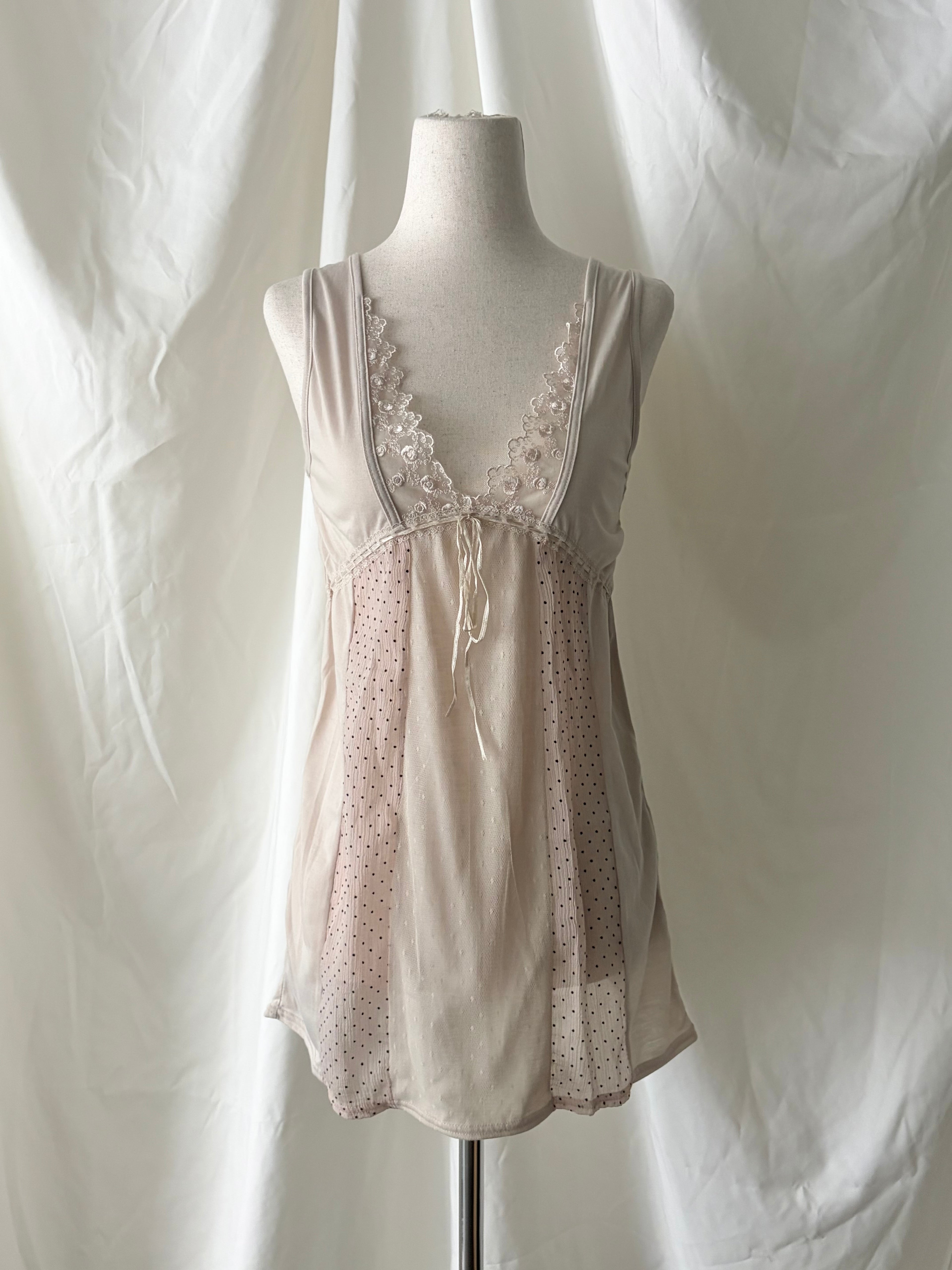 Vintage lace polka dot top