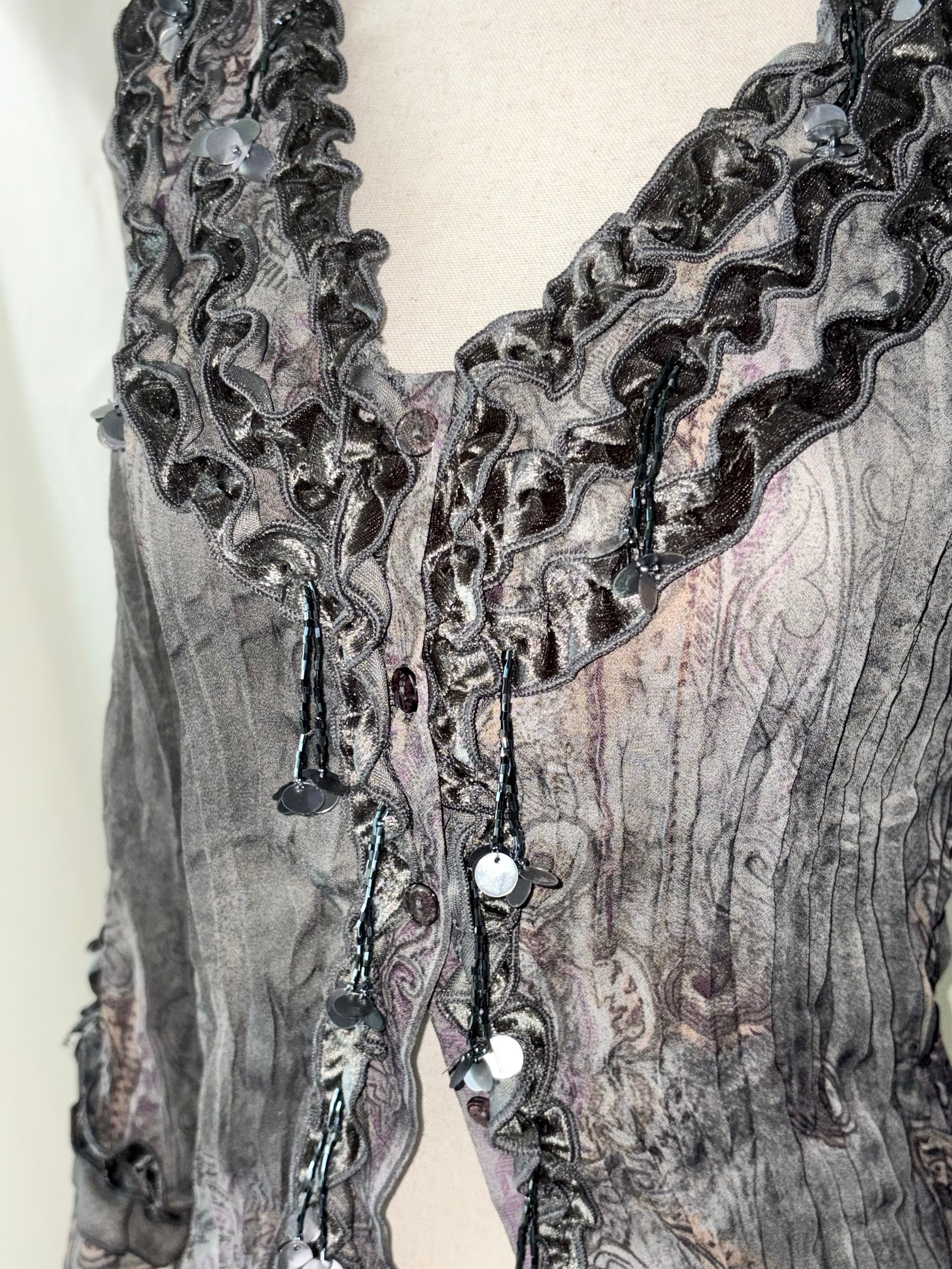 Whimsigoth ruffle cardigan