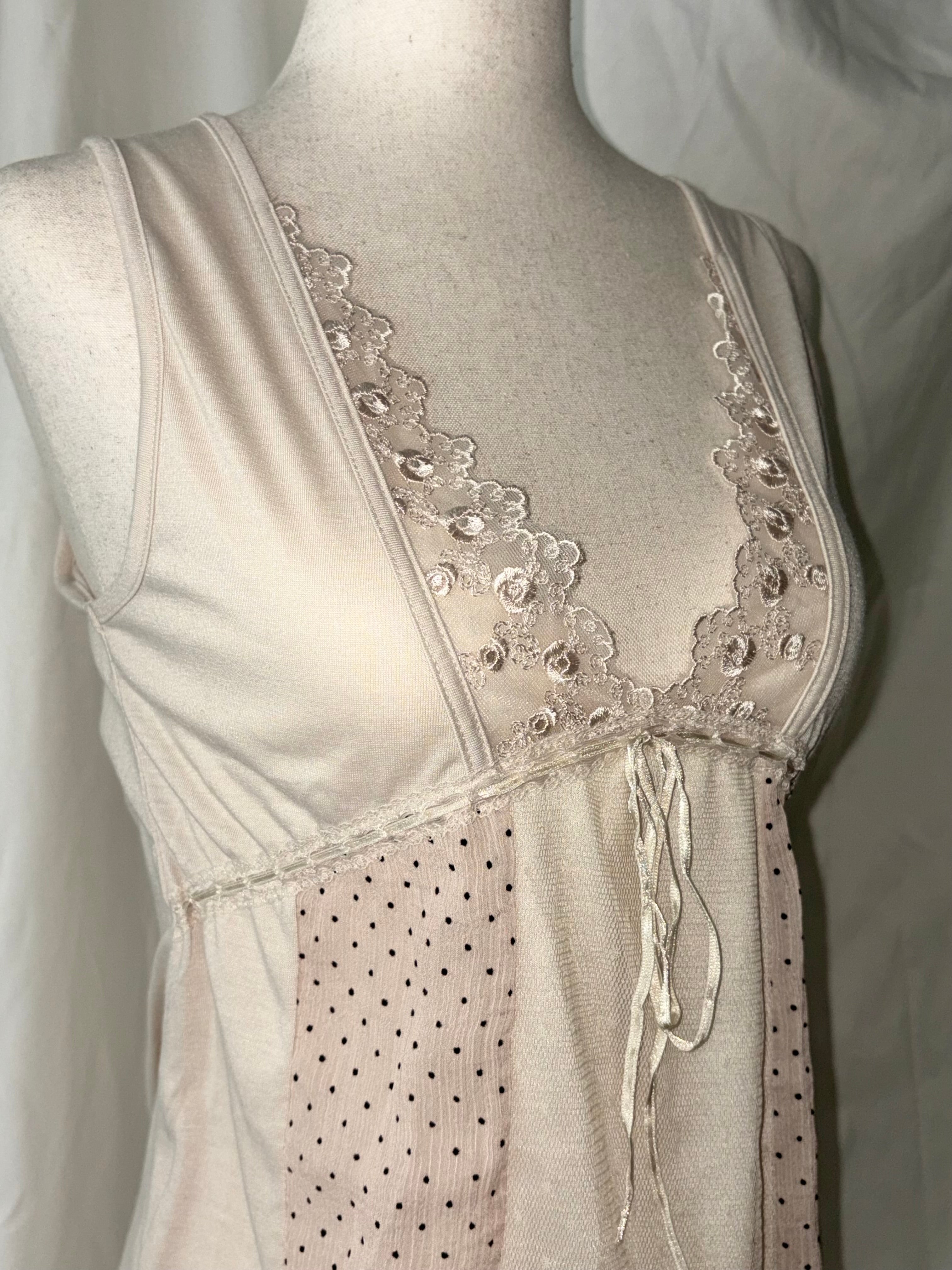 Vintage lace polka dot top