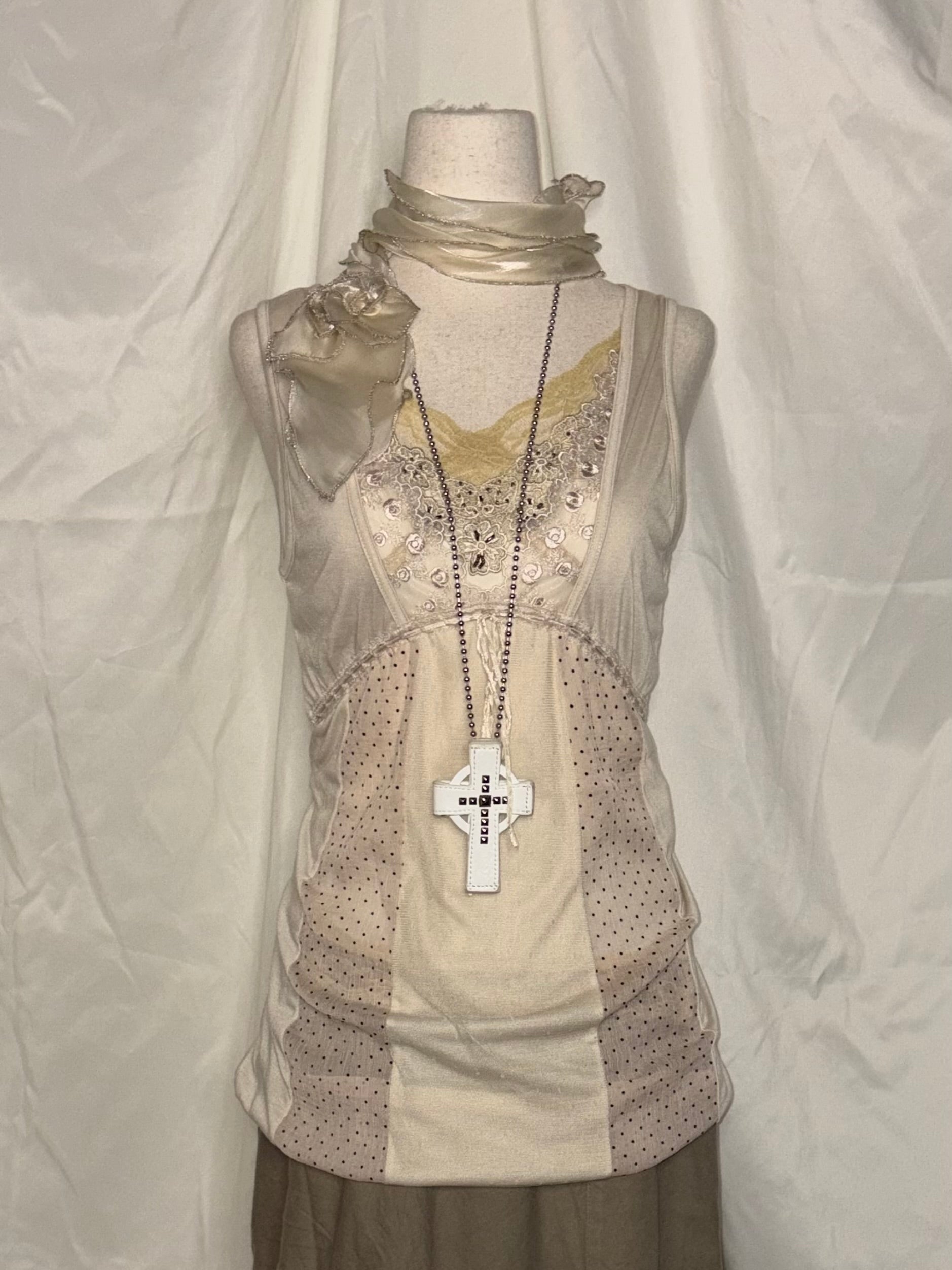 Vintage lace polka dot top