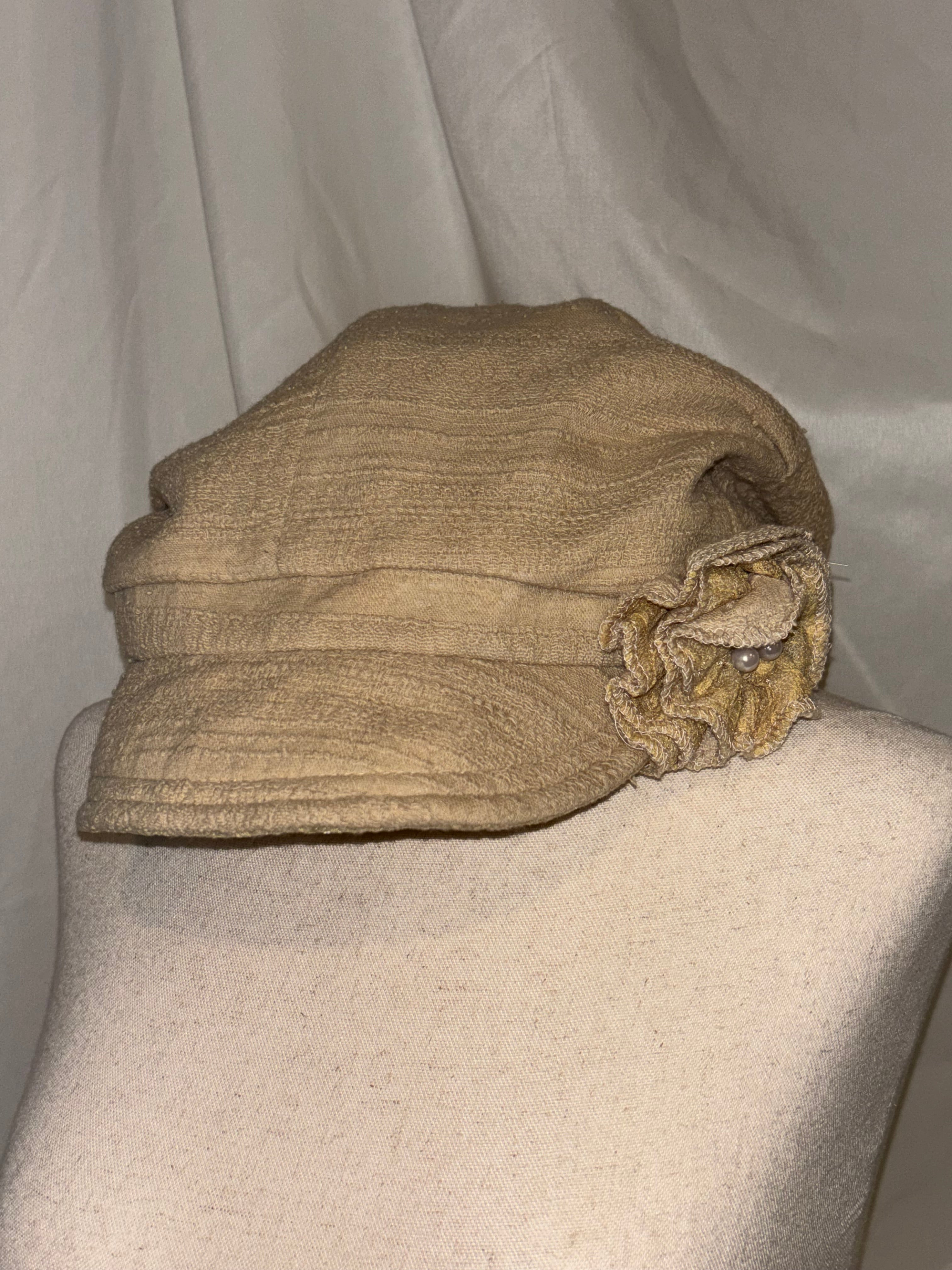 Beige Beret Cap