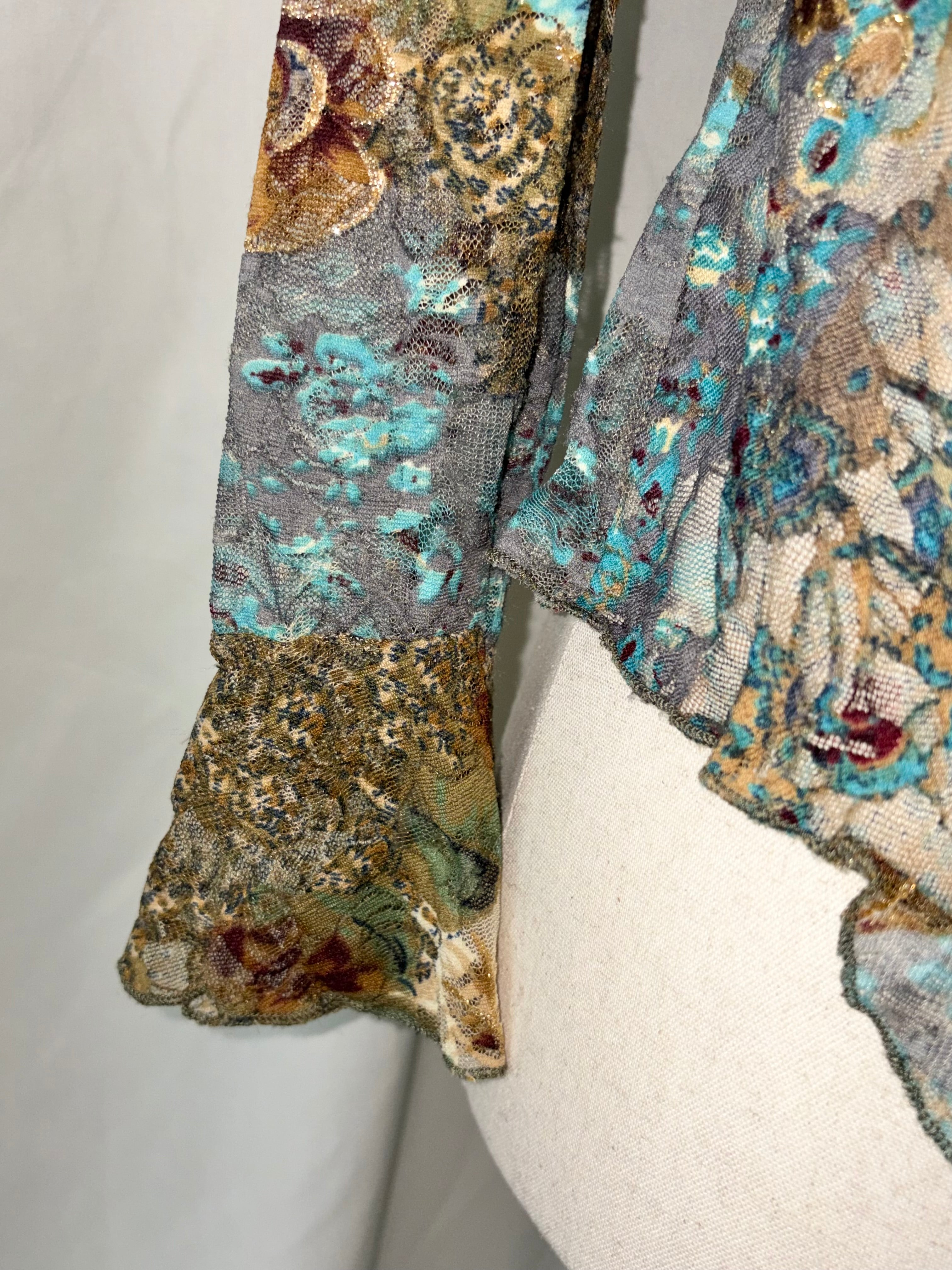 Vintage lace ruffle cardigan