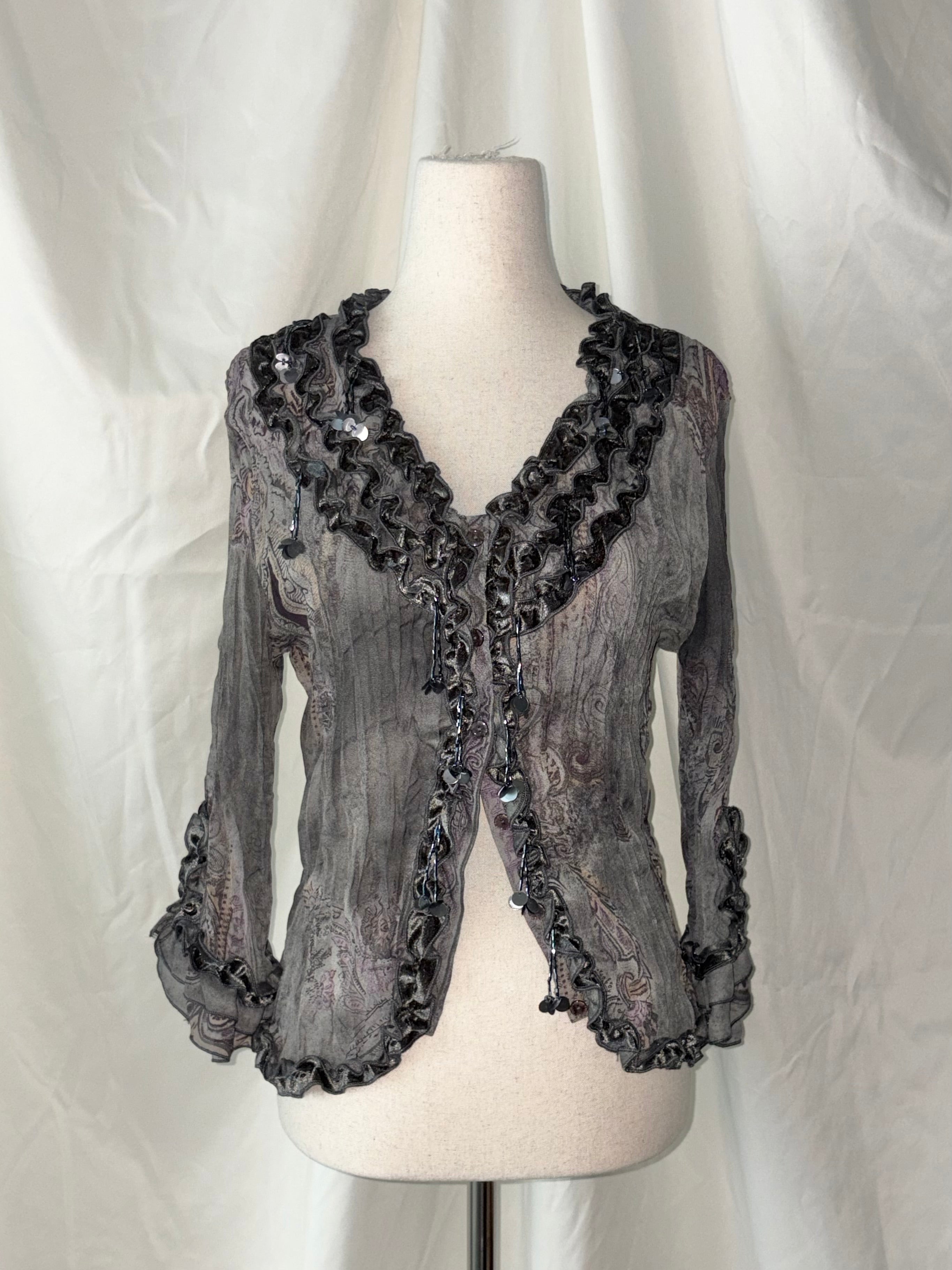 Whimsigoth ruffle cardigan