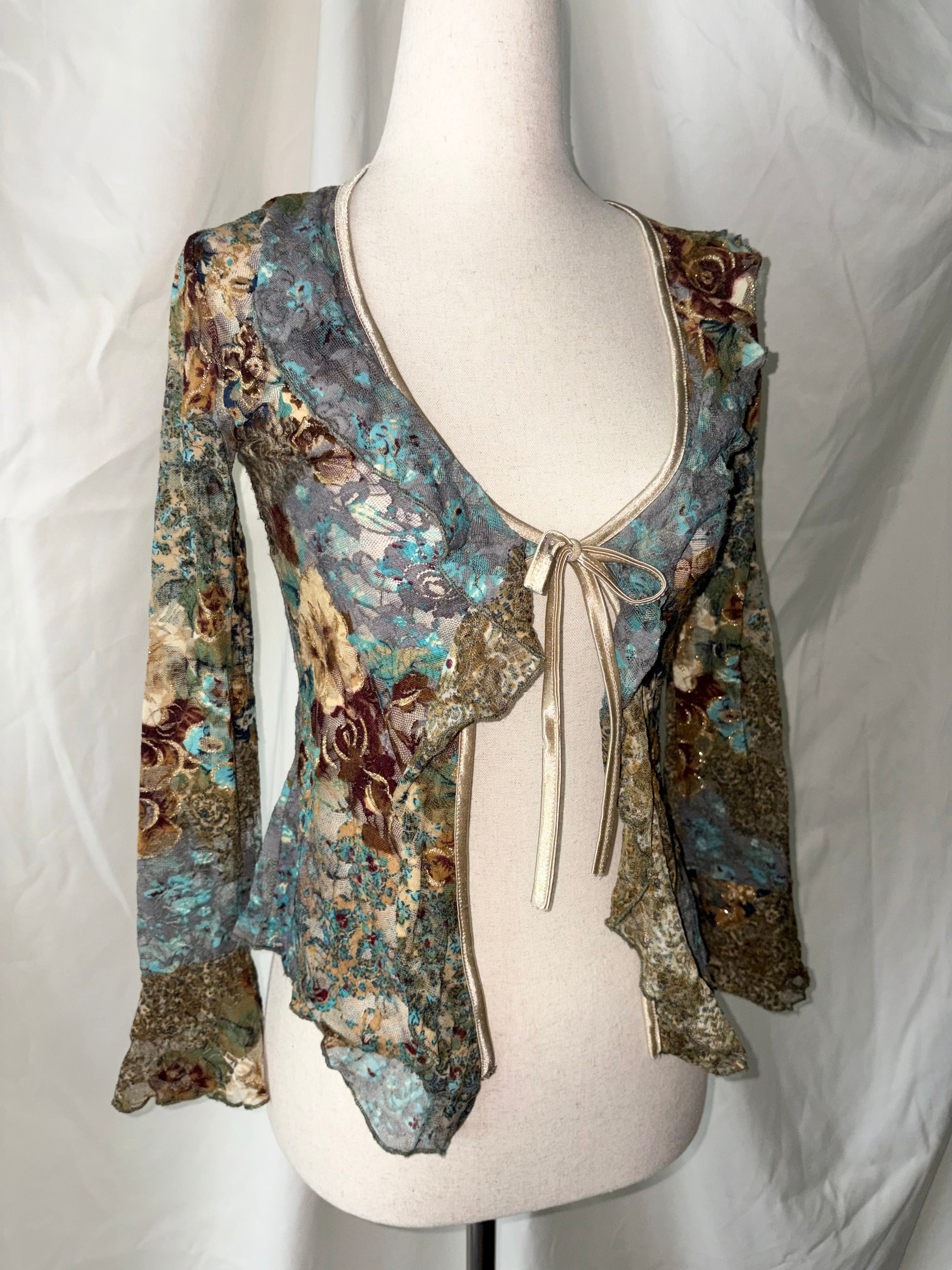Vintage lace ruffle cardigan