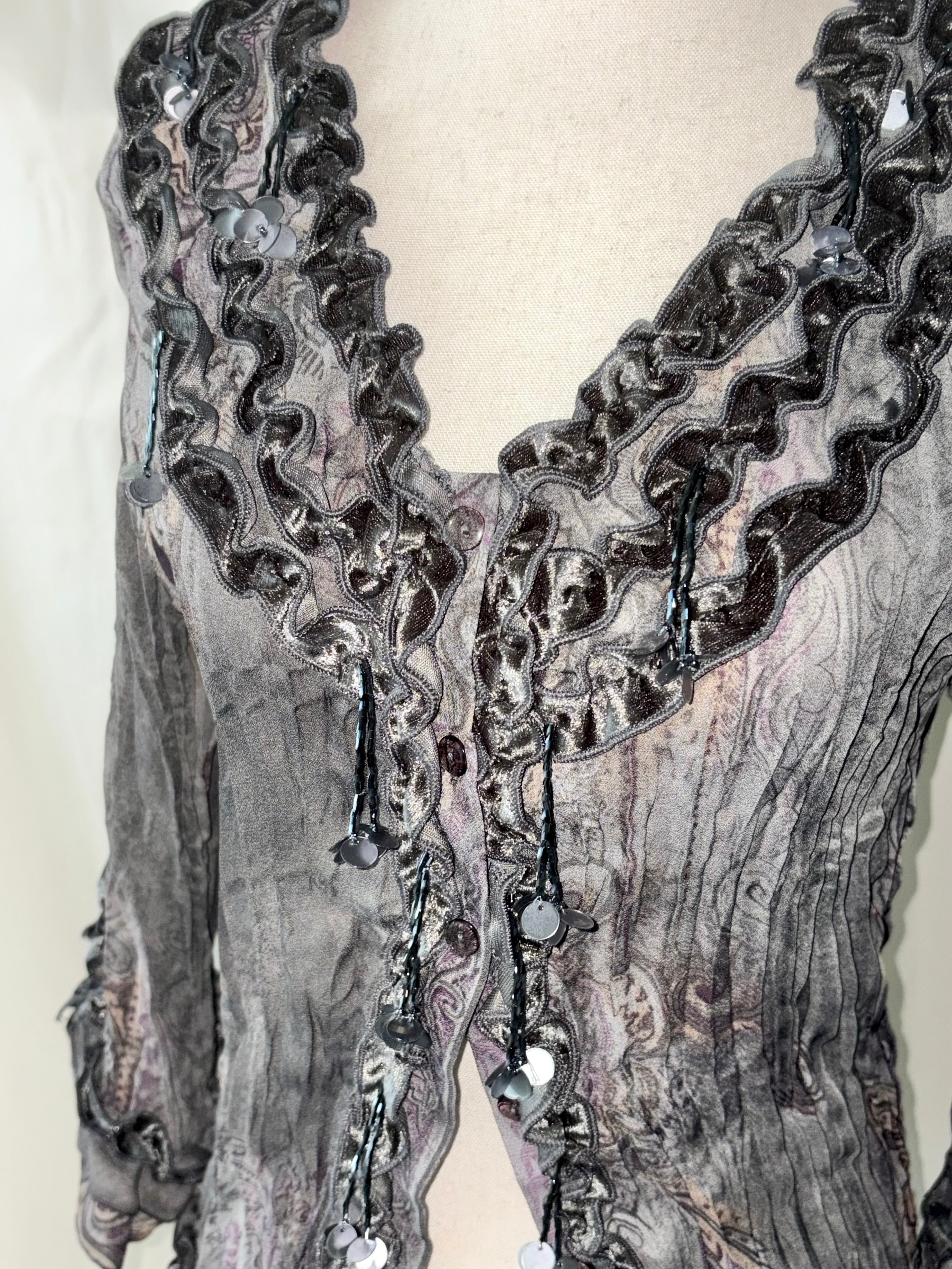 Whimsigoth ruffle cardigan