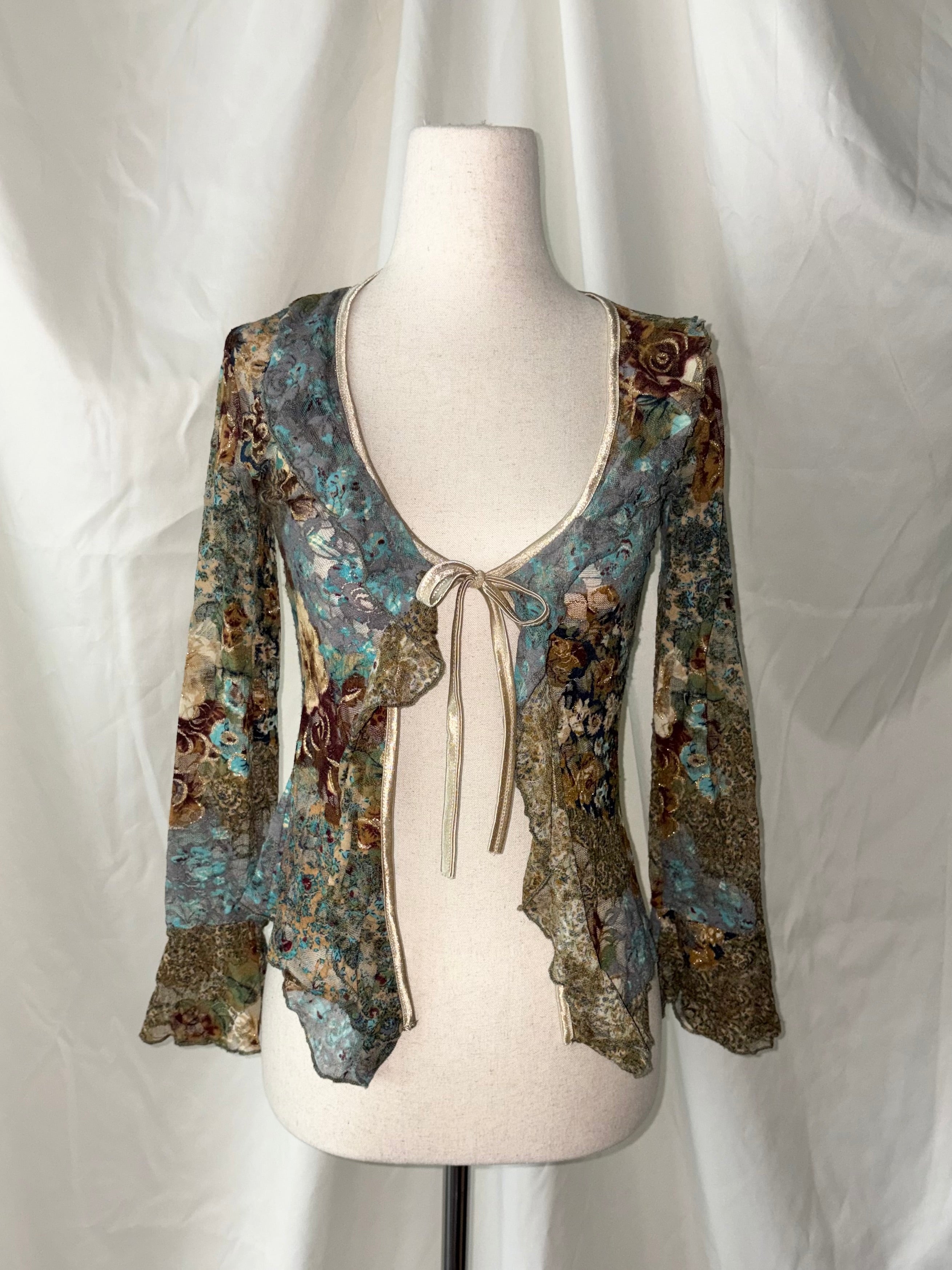 Vintage lace ruffle cardigan