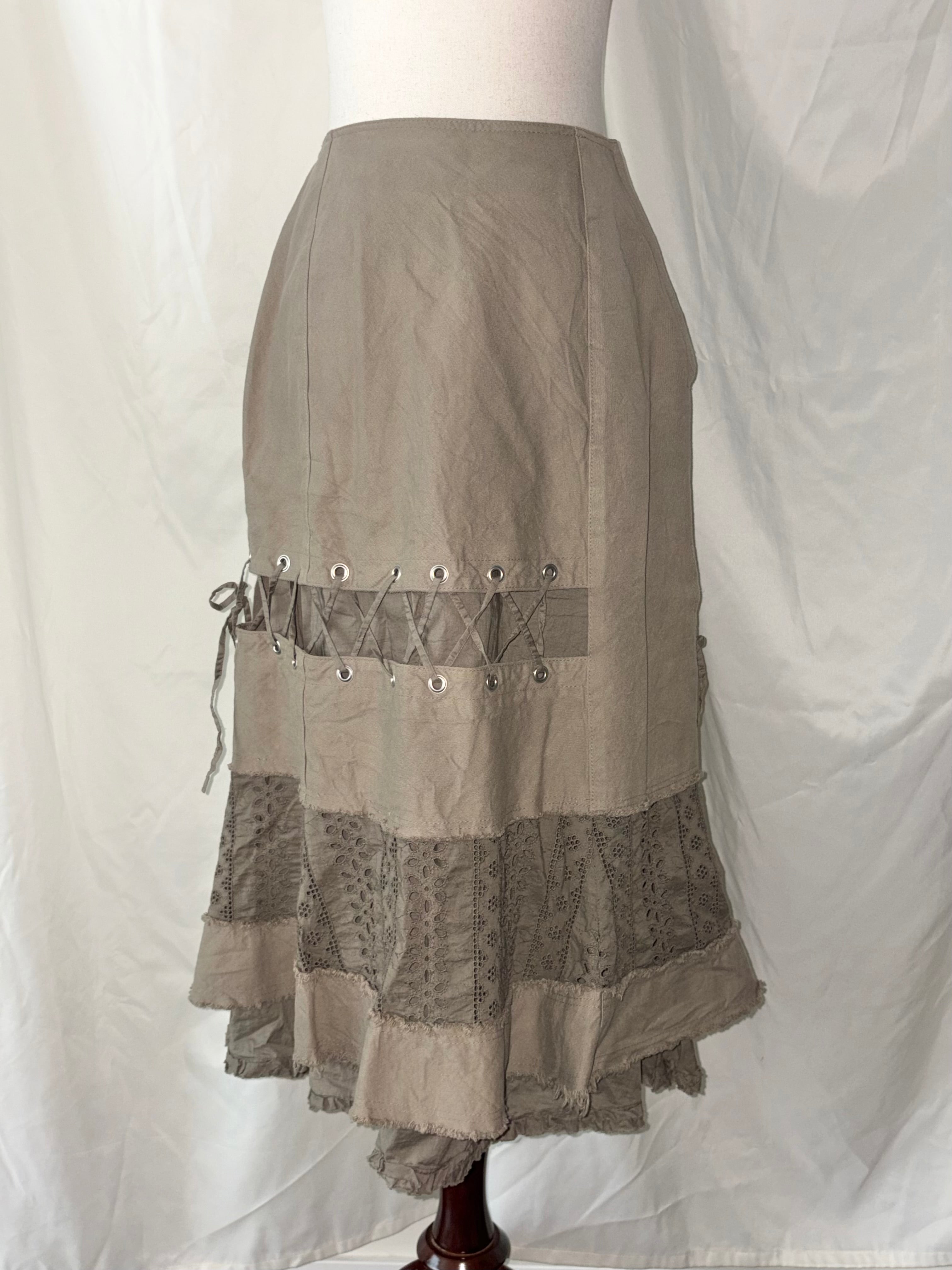 Vintage fairygrunge olive skirt