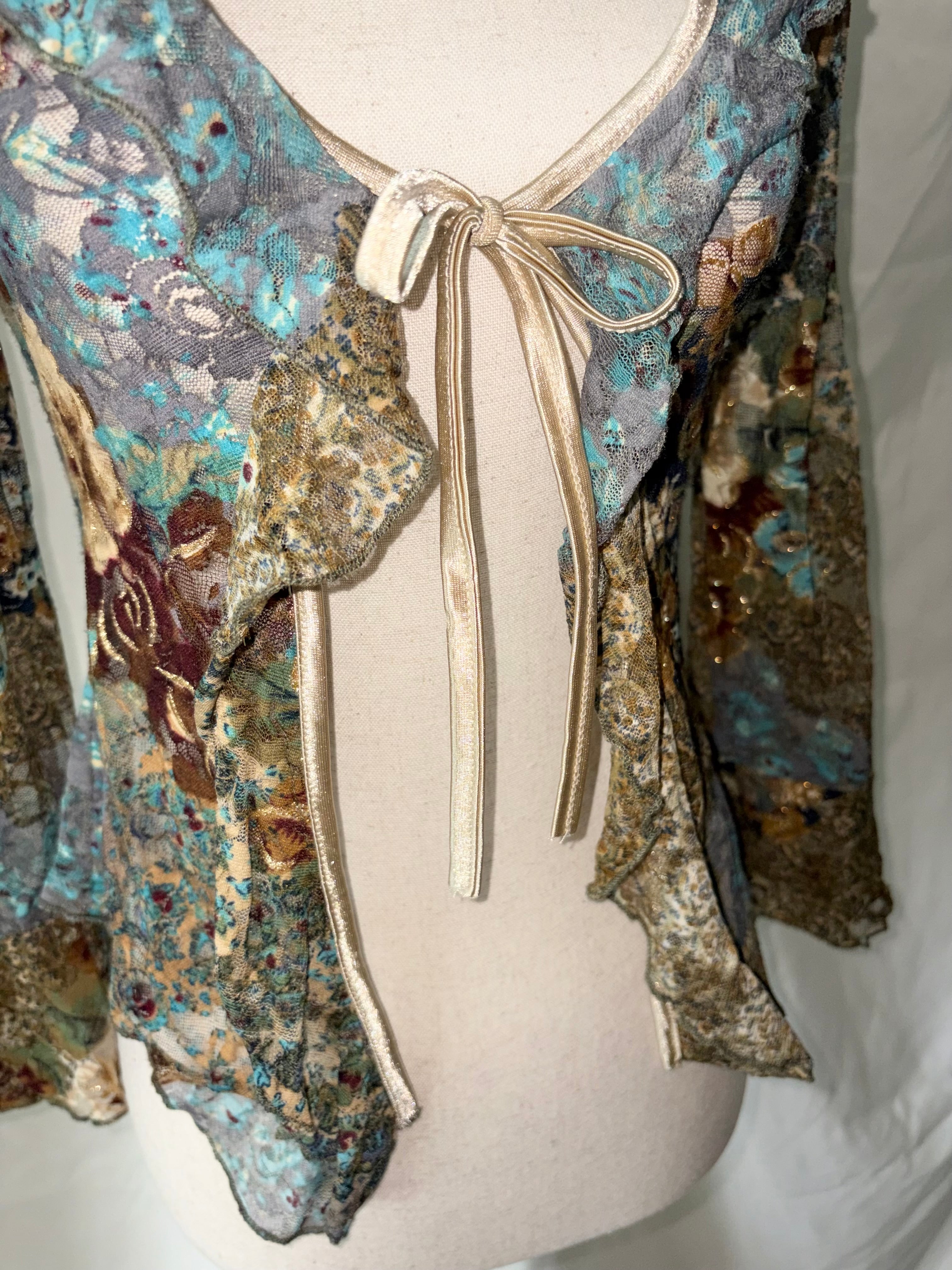 Vintage lace ruffle cardigan