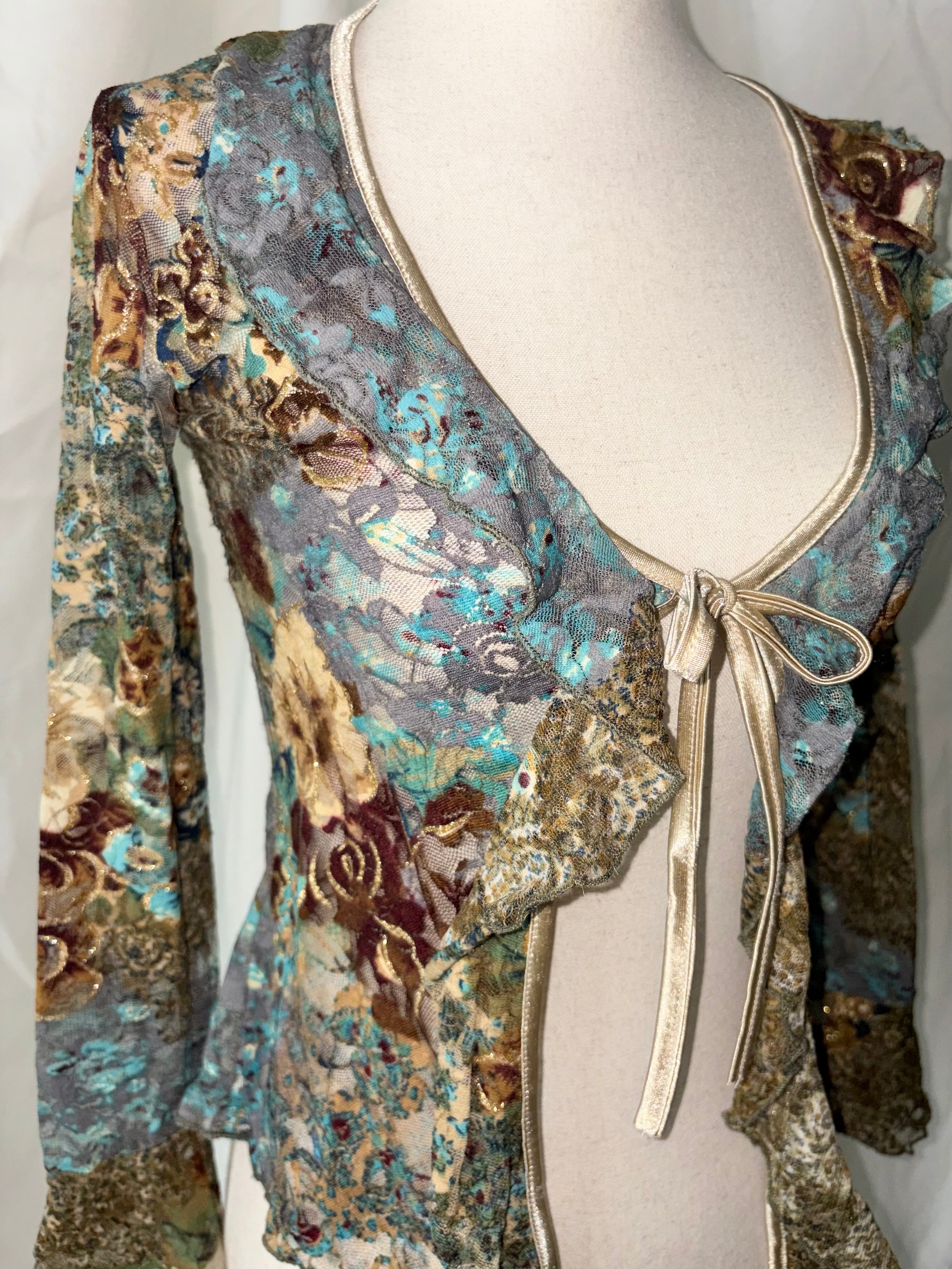 Vintage lace ruffle cardigan