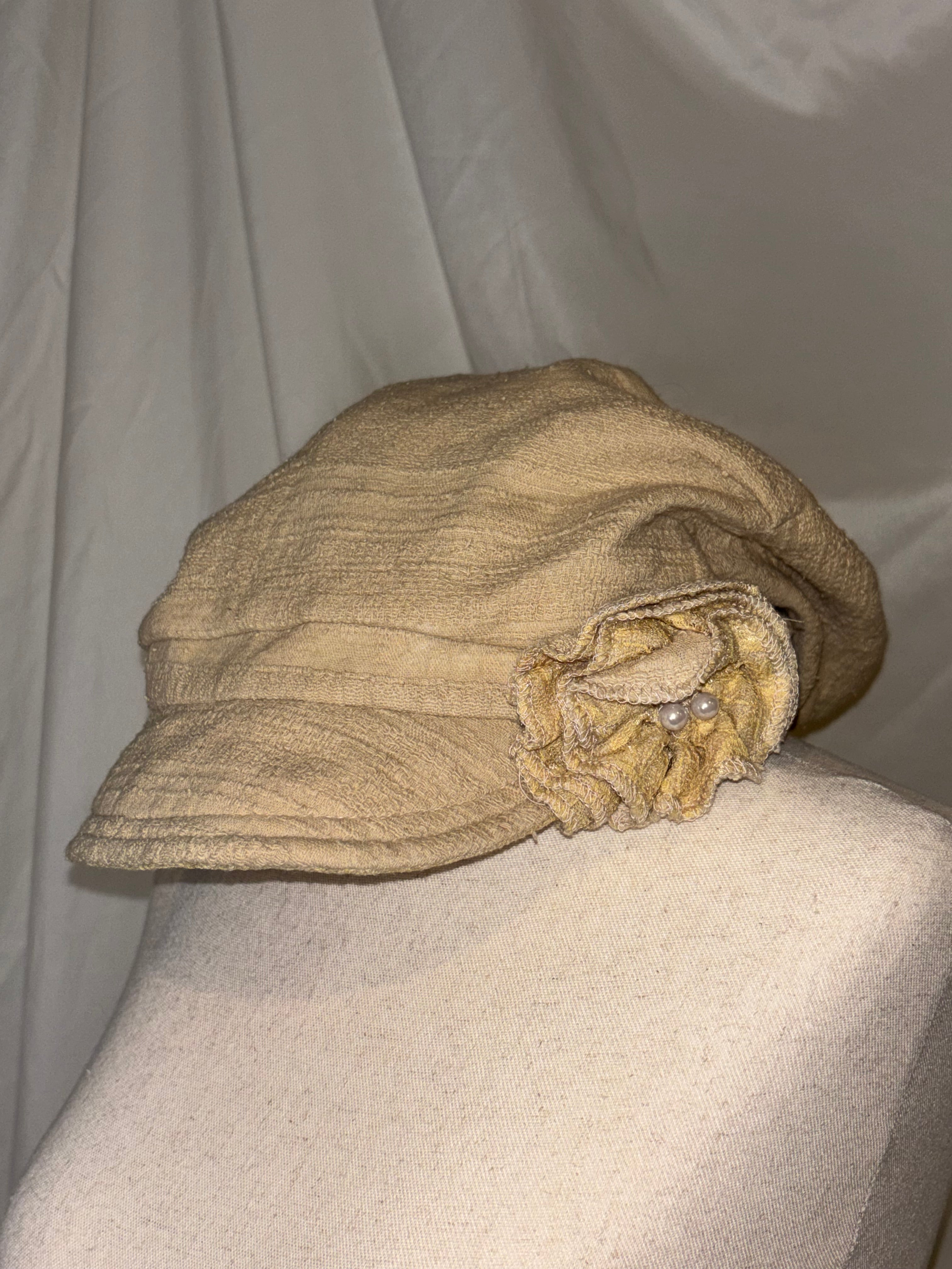 Beige Beret Cap