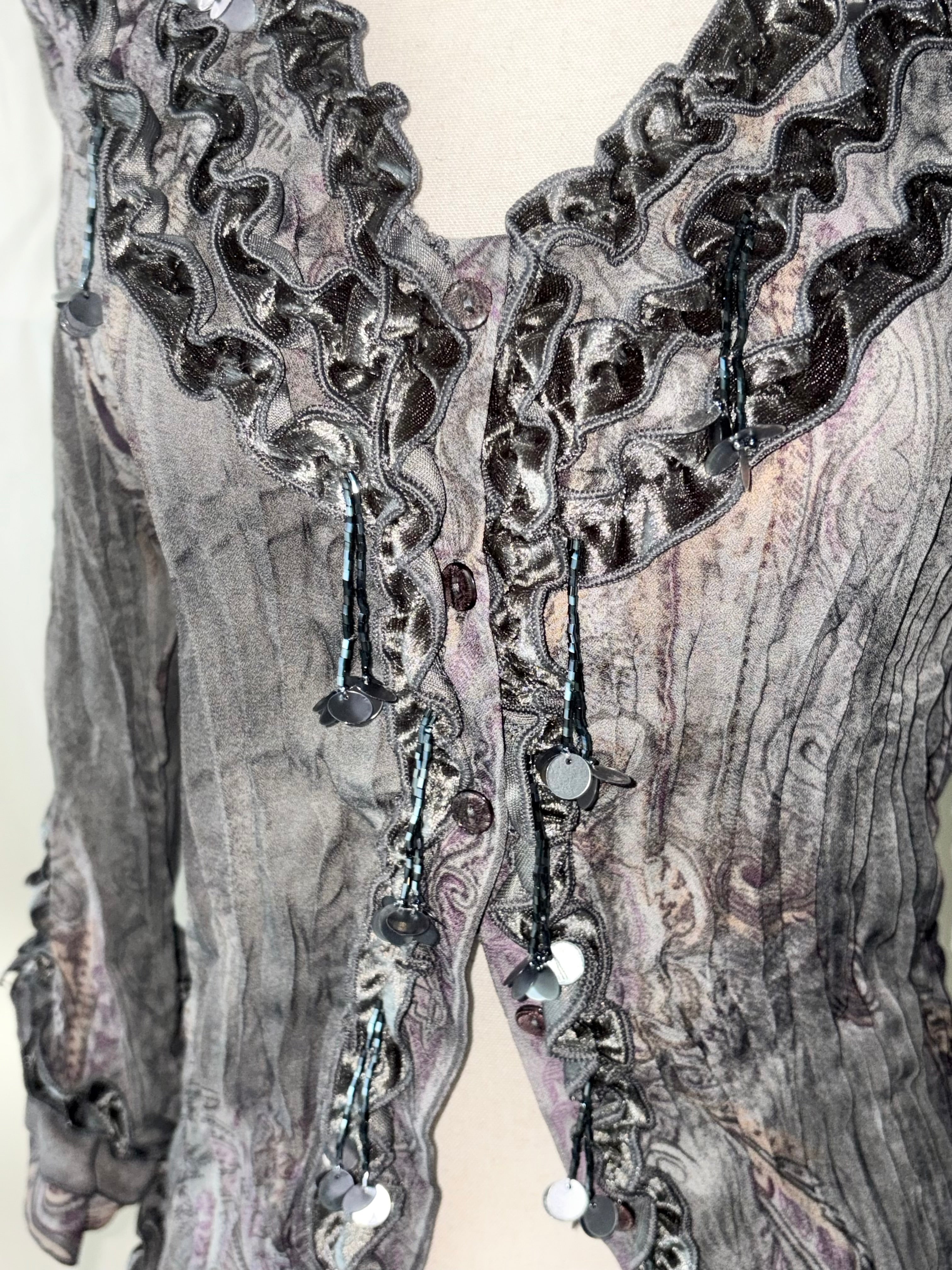 Whimsigoth ruffle cardigan