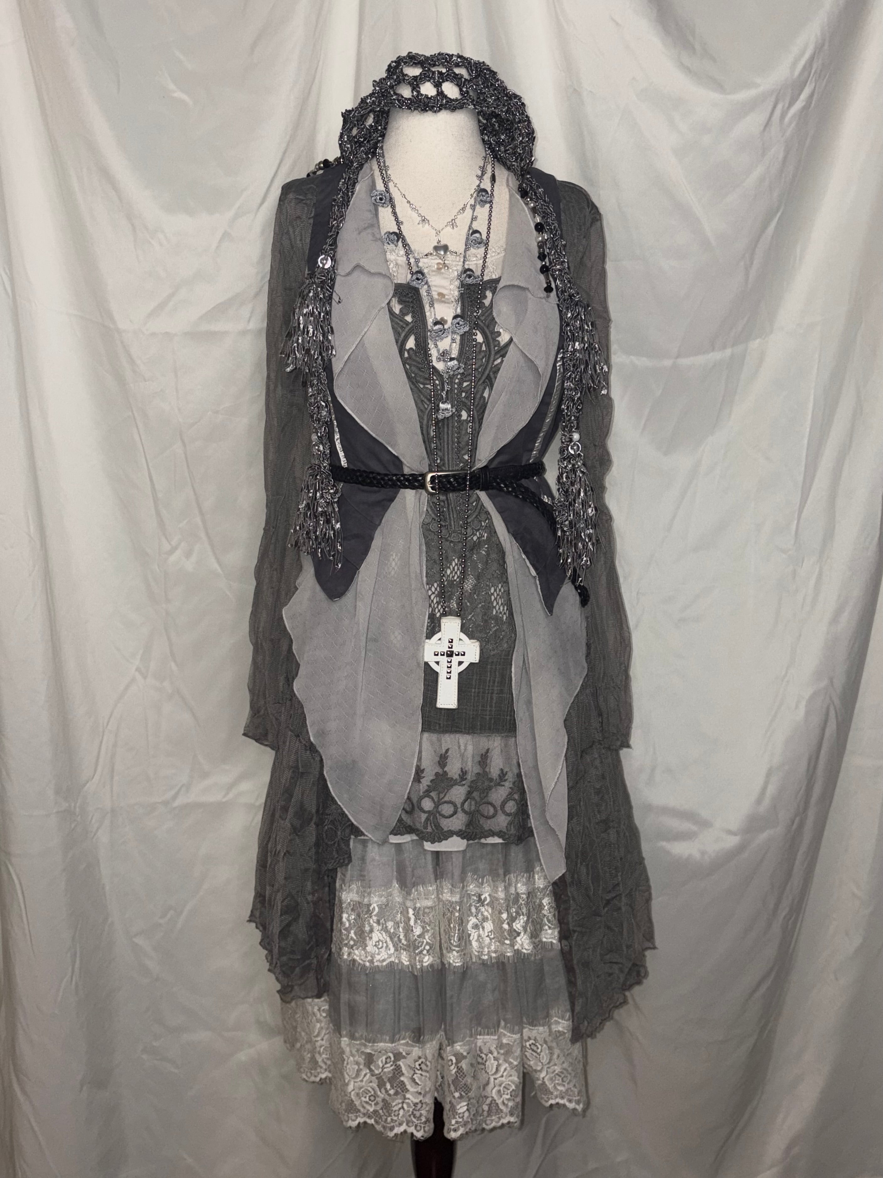 Baby blue lace skirt